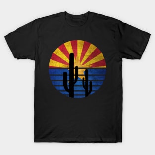 Retro cactus Arizona Flag T-Shirt